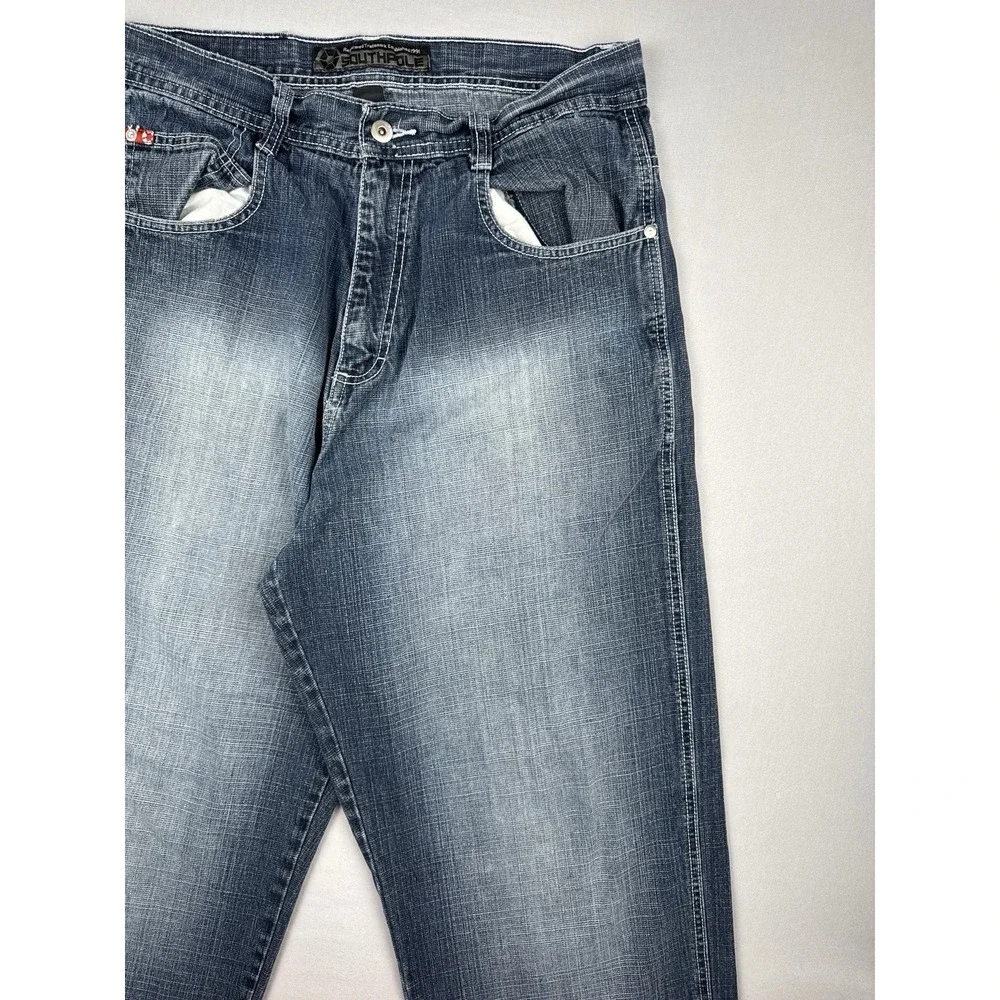Vintage Y2K Southpole 3180 Baggy Jeans 34x32 Red Tab Wide Leg Denim Skater